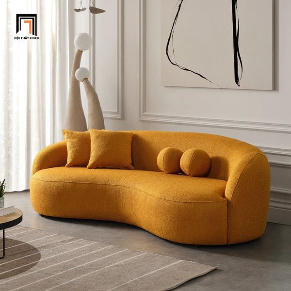 sofa băng cong dài 2m1 vải nỉ bố