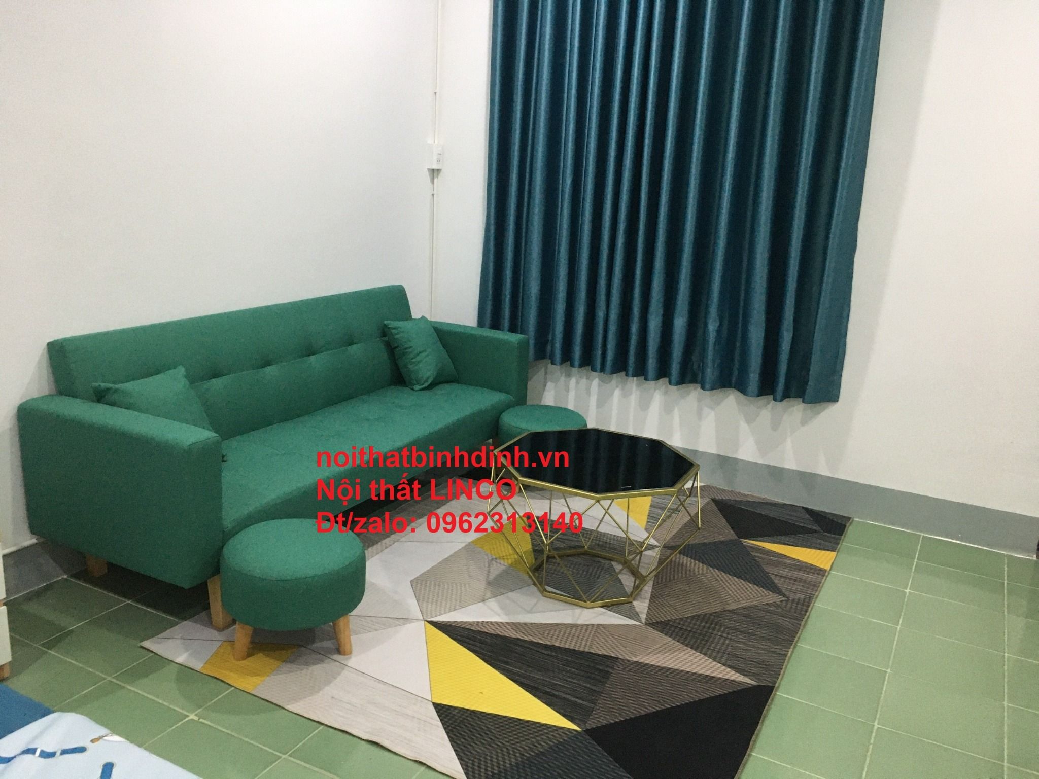  Bộ ghế sofa giường thông minh BTV 2m hiện đại màu xanh ngọc 