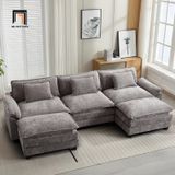  Bộ ghế sofa U vải nỉ xám than UT14 Holopeen dài 2m5 cao cấp 