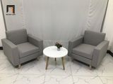  Ghế đơn sofa phòng khách NS05 giá rẻ xám trắng vải bố 