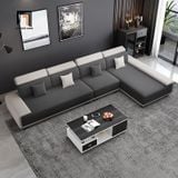  Ghế sofa góc L hiện đại GT259 Ramia 3m2 x 1m8 phối đen trắng 