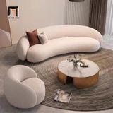  Set ghế sofa băng cong trang trí KT102 Gracias vải lông cừu đẹp 