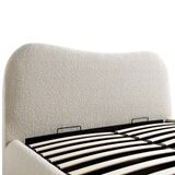  Giường ngủ bọc vải lông cừu trắng kem GN65 Egerie xinh xắn 