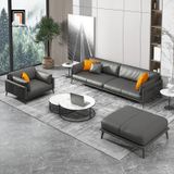  Set 2 ghế sofa văn phòng hiện đại KT75 Dubuque da Pu màu đen 