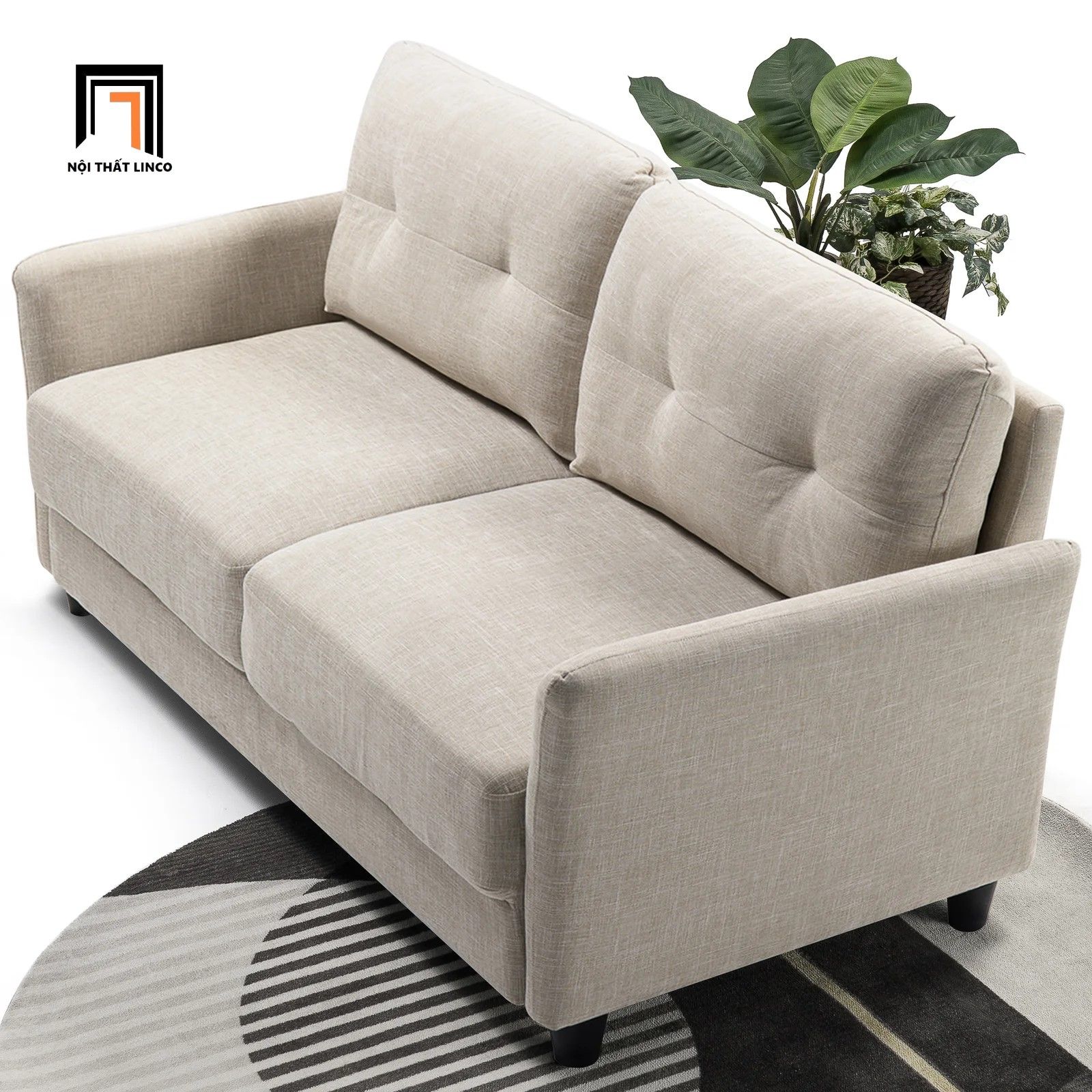  Ghế sofa băng màu xám trắng BT29 Helsley dài 1m9 giá rẻ 