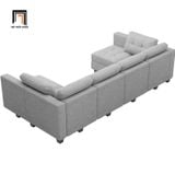  Bộ ghế sofa U vải nỉ xám trắng UT12 Teangela dài 3m gia đình 