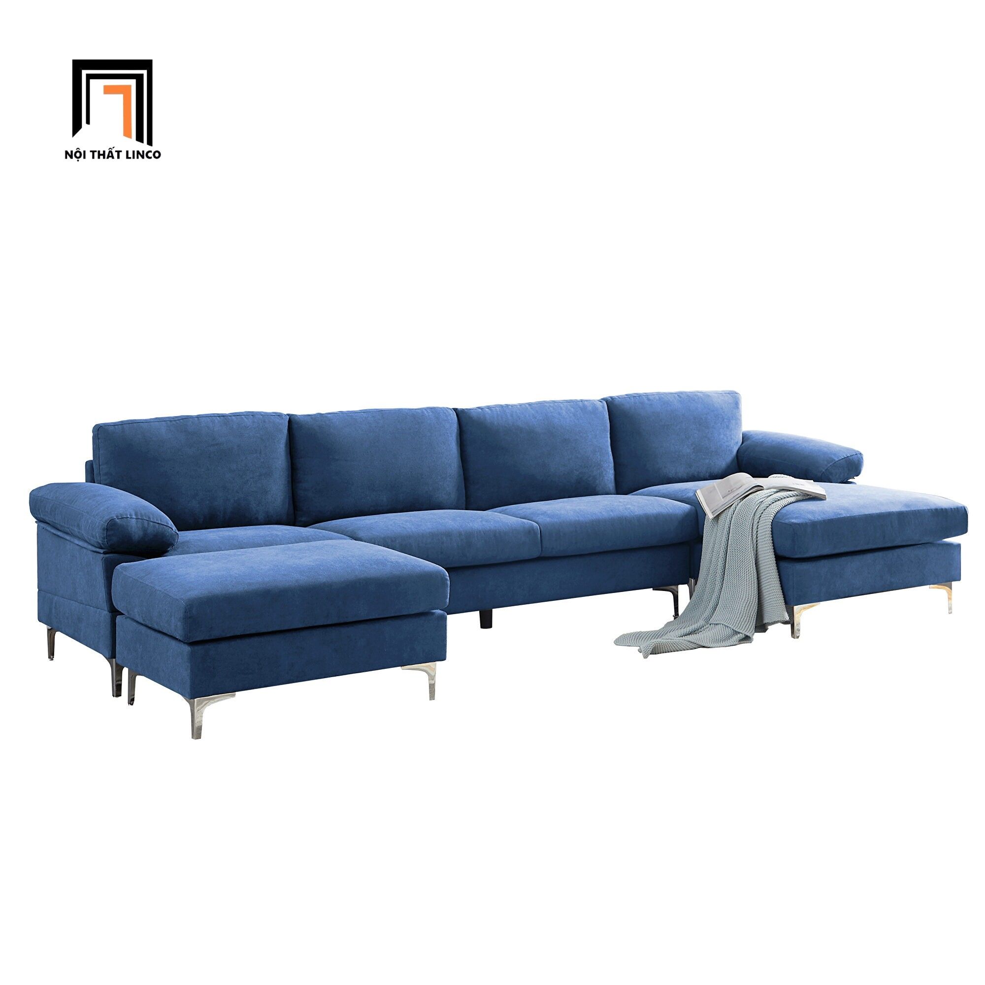  Bộ ghế sofa chữ U GT64 Denavy 3m2 x 1m4 vải cotton mềm 