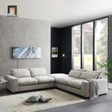 Ghế sofa góc L xoay chiều GT167 Palash 2m8 x 1m6 xám trắng 