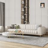  Set ghế sofa cho shop tiệm KHQ43 Verdante da Pu trắng kem 