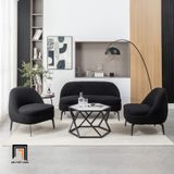  Bộ ghế sofa bọc vải lông cừu KT129 Cayde màu carrot nhỏ gọn 