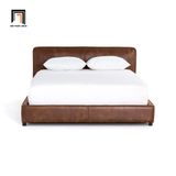  Giường ngủ cao cấp 1m6 x 2m bọc da Pu GN62 Curvy màu nâu 