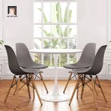  Set bàn ăn tròn 4 ghế nhựa xinh xắn 4-OC4-GCF1-B5 cho gia đình 