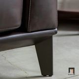  Ghế sofa đơn 1 nệm ngồi cao cấp DT49 Monda da simili nâu đậm 