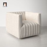  Ghế sofa đơn xinh xắn trang trí DT35 Brant vải nỉ trắng kem 