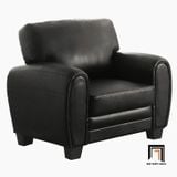  Set ghế sofa phong cách châu Âu KT148 Manwi da giả màu đen 