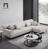  Sofa góc L 2m4 x 1m6 chung cư GT248 Hilda vải nỉ xám trắng 