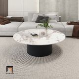  Bàn sofa tròn mặt đá ceramic BSF82 Lasea đường kính 70cm 