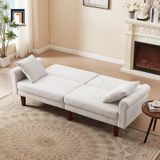  Ghế sofa giường nằm 2m GB55 Karnstem vải nhung xám trắng 