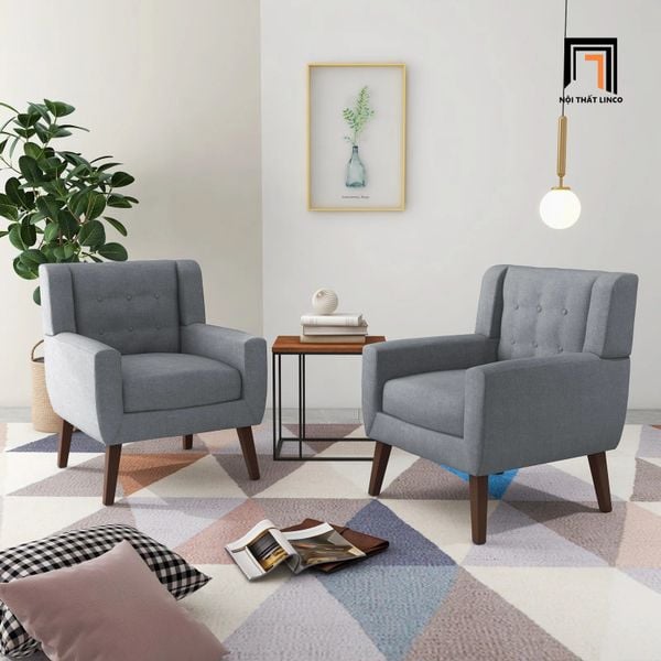 ghế sofa đơn màu xanh đậm