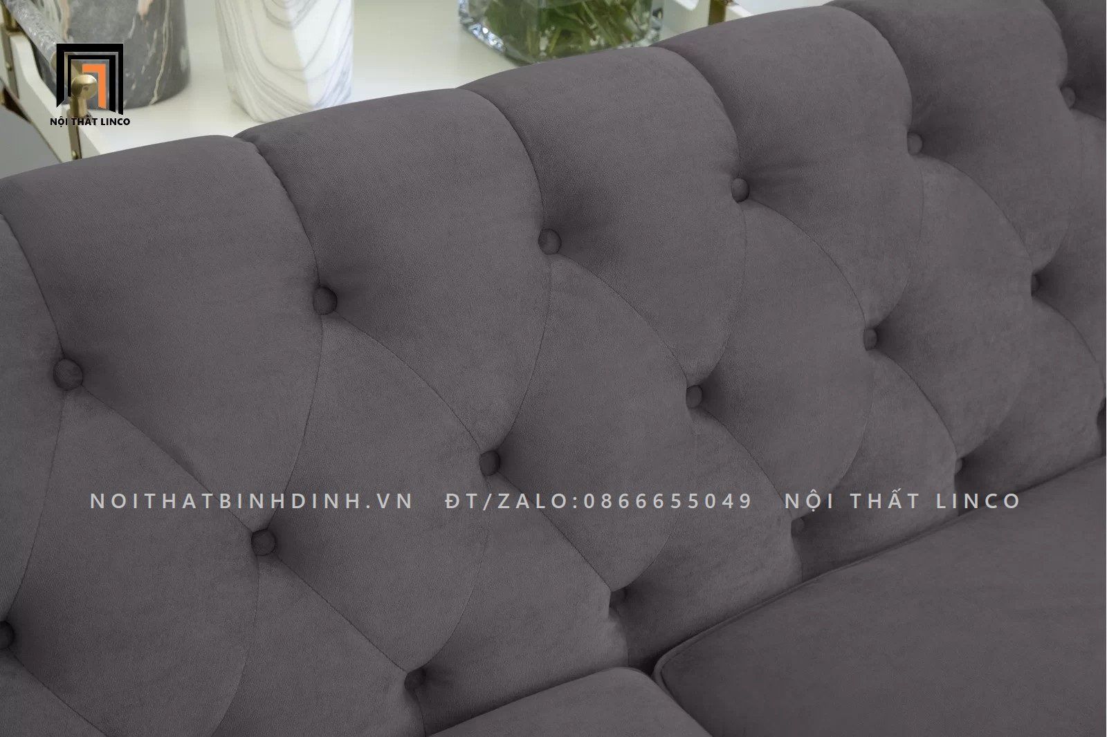  Ghế sofa băng đính nút BT51 Briley 2m phong cách tân cổ điển 
