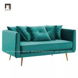  Ghế sofa băng đẹp BT15 vải nhung nỉ xám đen chân inox 