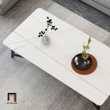  Bàn sofa cao cấp mặt đá trắng 2 tầng BSF4 Lenge 1m1 x 55 