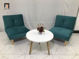  Ghế sofa đơn nhỏ gọn NS01 xanh lá vải nhung giá rẻ 