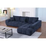  Ghế sofa góc L vải nỉ xám đen GT252 Marigail 2m5 x 1m7 giá rẻ 