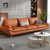  Set ghế sofa phòng khách bọc da Pu KT34 Maxky màu xám đậm 