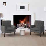  Ghế sofa đơn xanh lá vải nỉ DT94 Asaria phòng khách gia đình 