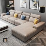  Bộ ghế sofa góc L da giả GT85 Tianfy 3m x 1m8 màu xám đen 
