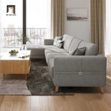  Ghế sofa băng màu xám ghi BT337 Aldeen dài 2m4 cho căn hộ 