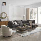  Ghế sofa góc chữ L vải nỉ 2m3 x 1m7 GT204 Verona chân inox 