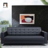  Bộ ghế sofa văn phòng giá rẻ KT76 Custer da Pu màu đen đẹp 