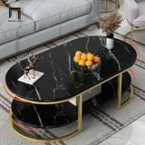  Bàn sofa đẹp 1m x 50 mặt đá oval BSF16 Keen cho gia đình nhỏ 