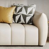  Set ghế sofa phòng khách da Pu KT134 Sikkeh màu trắng kem 