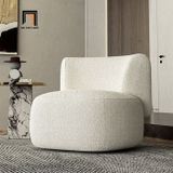  Sofa đơn cho cửa hàng, shop DT53 Olivia vải lông cừu trắng kem 