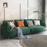  Sofa băng cong trang trí shop tiệm BT251 Shelby 2m6 vải nỉ cam 