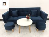  Bộ ghế sofa băng giường BTV 2m thông minh xanh đậm vải nhung 