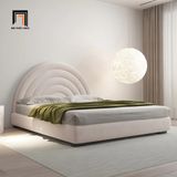  Giường ngủ bọc vải nhung nỉ hình trăng GN34 Bartley sang trọng 