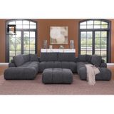  Set ghế sofa chữ U nệm ngồi chia múi UT32 Reindy vải nỉ 3m15 