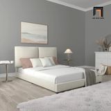  Giường ngủ vải nỉ trắng kem GN7 Arden 1m6 x 2m phòng ngủ 