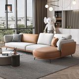  Ghế sofa góc L bọc da giả GT189 Vittel 3m x 1m6 mẫu hiện đại 