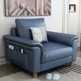  Ghế sofa đơn da giả 1 nệm Pu DT85 Bawiti da giả xanh dương 
