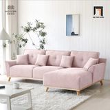  Bộ ghế sofa góc L GT50 Pinkcase 2m4 x 1m6 vải nỉ hồng phấn 