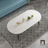  Bàn sofa phòng khách oval mặt đá BSF43 Camin 1m x 50 giá rẻ 