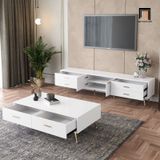  Bàn trà mặt đá trắng sang trọng BSF22 Slam 1m x 50 2 hộc kéo 