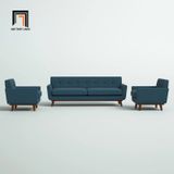  Bộ ghế sofa vải bố xanh đậm KT123 Messinger cho công sở đẹp 