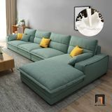  Bộ ghế sofa góc L 3m45 x 1m8 GT109 Vista vải nỉ trắng kem 
