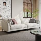  Ghế sofa đơn vải nỉ xám trắng DT66 Riverton ngồi thư giãn đọc sách 